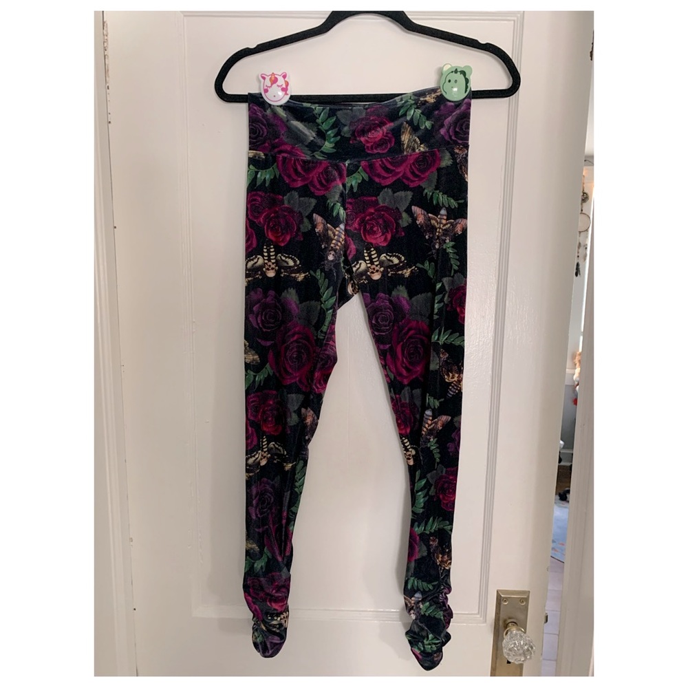 Killstar Pandora Death Moth Velvet Leggings